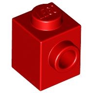 Lego kostka (kostička) 1x1 s nopem na jedné straně, červená (4558886)